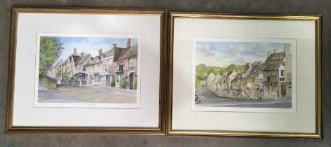 E J Messer, a pair of Limited Edition prints, The Hill Burford, and High Street, both from