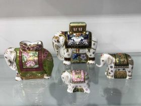 Four Royal Crown Derby Limited Edition paperweights, Raj The King 432/450, Rani 706/1250, Ravi 706/