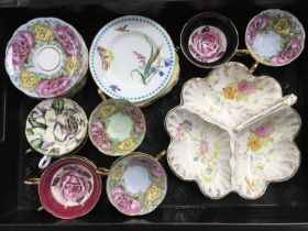 Collection of ceramics, including nine Taylor & Kent tea cups and saucers, floral pattern, and three