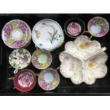 Collection of ceramics, including nine Taylor & Kent tea cups and saucers, floral pattern, and three