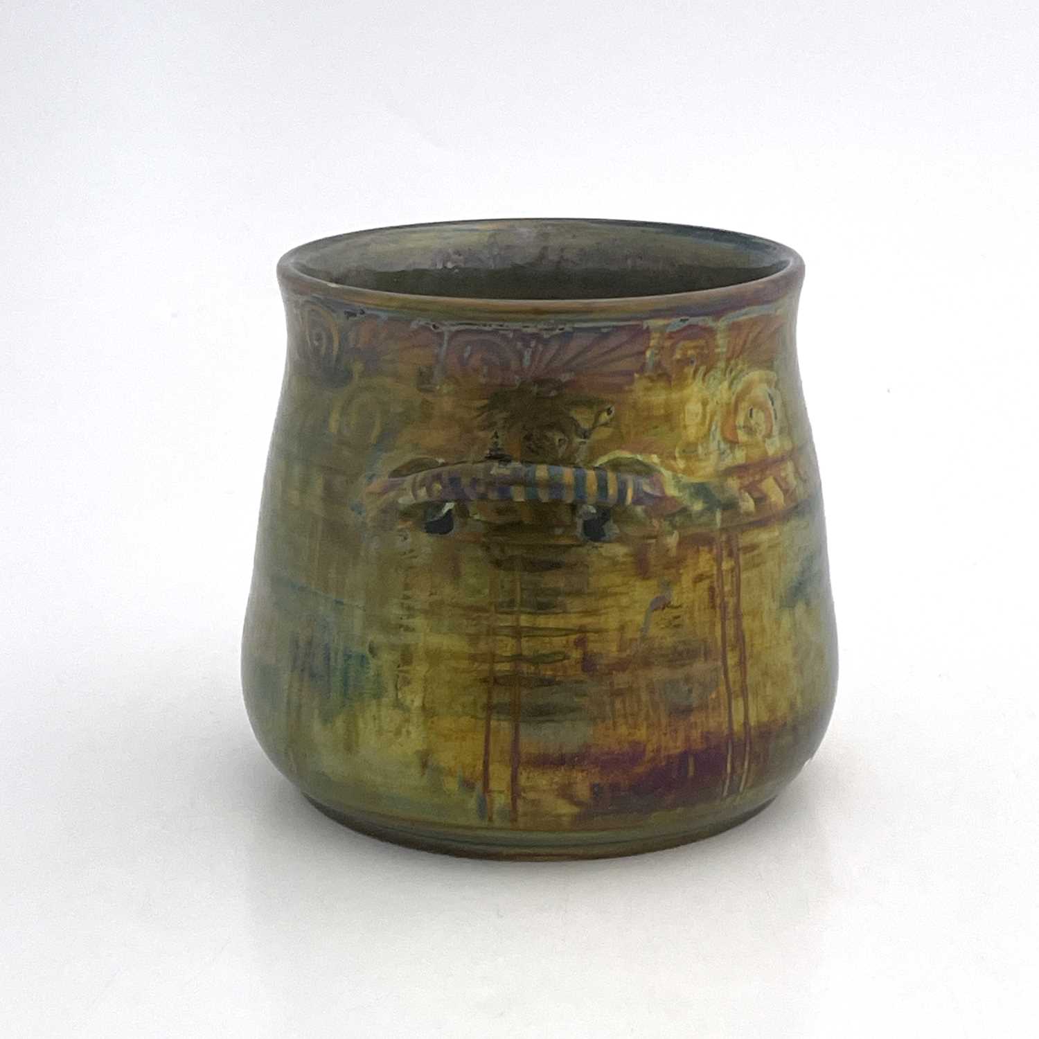 William S Mycock for Pilkington, a Royal Lancastrian lustre twin handled vase, 1916, squat - Image 3 of 7