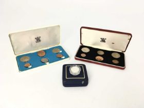 Cased Coin proof sets, including Isle of Man Decimal Proof Set 1971, Bailwick Of Guernsey 1971,