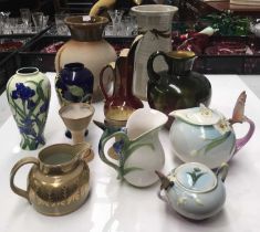 A collection of British and Continental pottery and porcelain, including a Franz Papillon Teapot,
