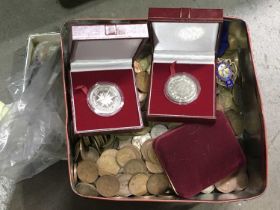 A collection of British and Worldwide coins, including George V and later, together with a