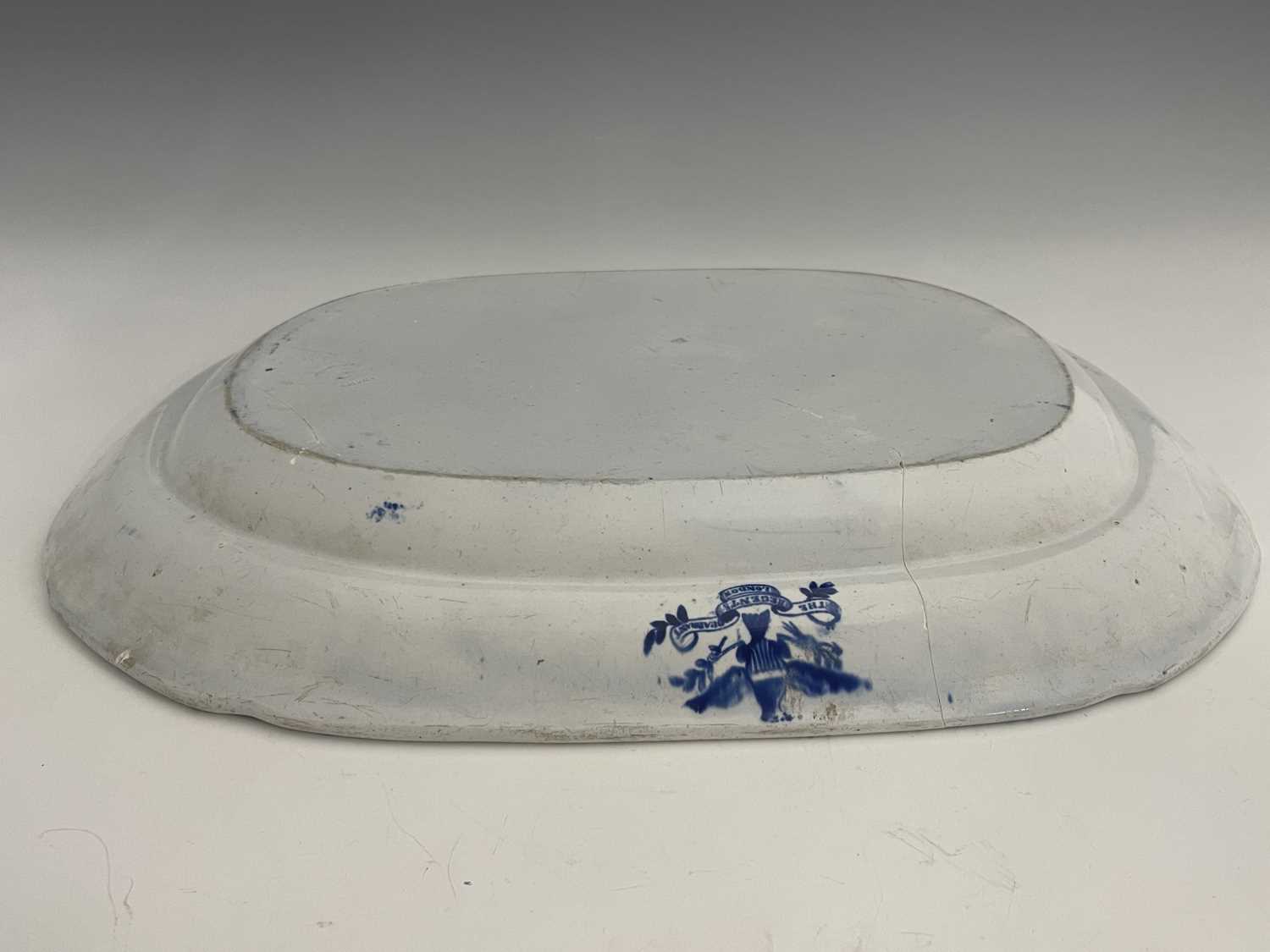 An Adams Staffordshire blue and white transfer printed platter, The Regents Quadrant, circa 1830, - Image 4 of 6