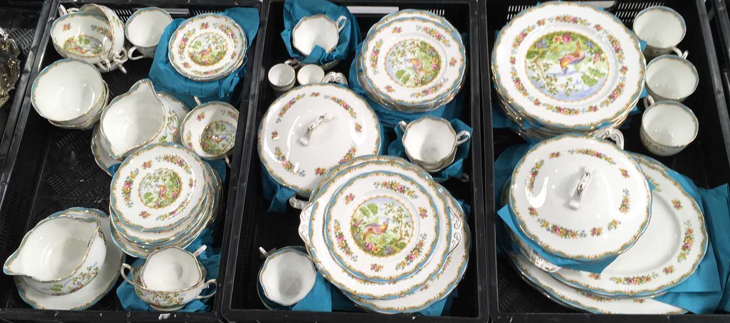 A Royal Albert Chelsea Bird pattern part Dinner Service Service, ( 3 Trays )