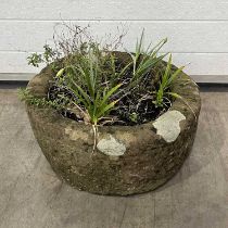 A stone garden pot 50 cm