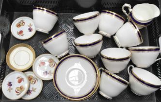 A collection of Spode porcelain tea cups and saucers, together with four Royal Worcester Evesham