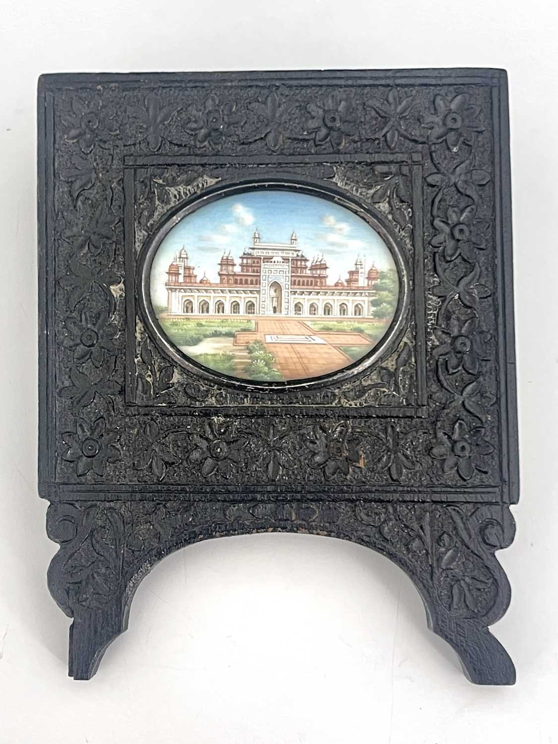 An Indian miniature watercolour of the front facade of Akbar's Tomb, Agra, late 19th century,