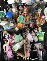 A collection of souvenir dolls, India, Russia, Holland etc(2) trays