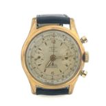 A 1960s gold plated chronograph wrist watch