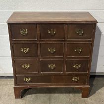 A Georgian design chest of ten drawers, nine square over one long W: 71 cm D: 31 H: 76 cm