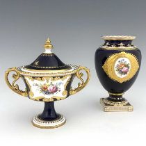 Albert Gregory for Royal Crown Derby, two floral painted vases, 1913 and 1914, each with a bouquet