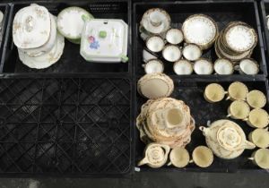 A collection of English tea and dinner wares, including a shelley tureen and cover, Royal Doulton