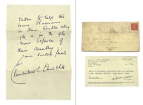 Political letter, a WW2 period facsimile autograph letter from clementine Churchill, on 10 Downing