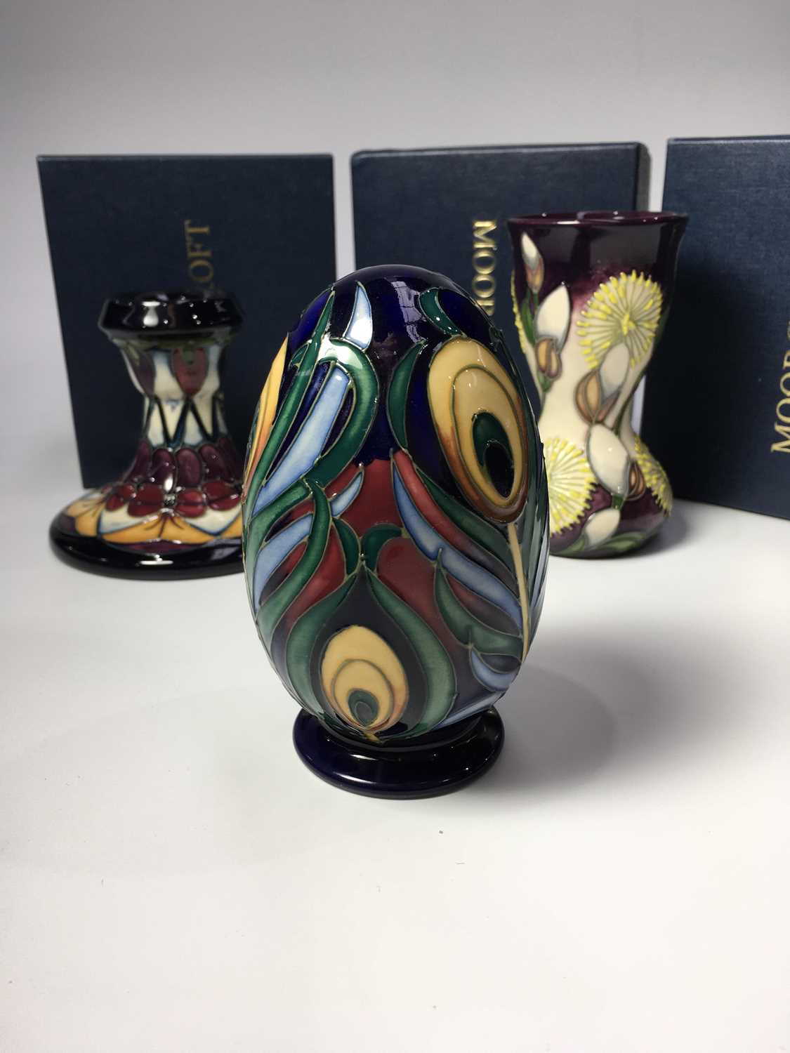 Rachel Bishop for Moorcroft, an Emery Down egg, circa 2007, 10cm high (second quality), together - Image 2 of 5