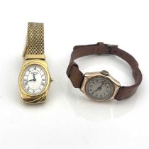 A 9 carat gold ladies wristwatch, circa 1930, together with a Rotary gold plated watch (2)