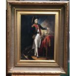 Johnny Gaston (1955), Nelson - Battle of the Nile, signed l.r., oil on board, 40 by 30cm, gilt