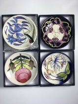 Marie Penkethman for Moorcroft, a fuchsia pattern coaster, circa 2009, impressed and painted