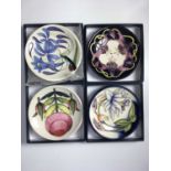 Marie Penkethman for Moorcroft, a fuchsia pattern coaster, circa 2009, impressed and painted