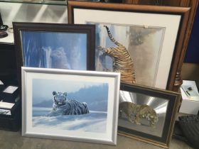 Leonard Pearman, two coloured tiger prints, together with two furnishing prints (4)