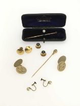 A selection of gold metal jewellery