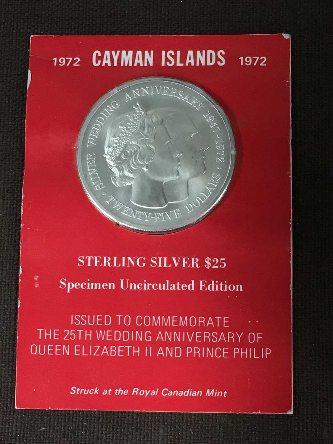 A sterling silver commemorative Twenty Five Dollar coin, Cayman Islands 1972