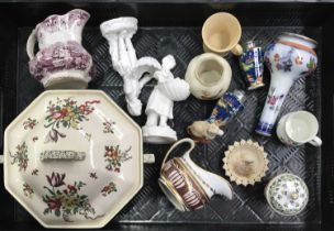 British ceramics, including Chelsea Derby custard cup circa 1770, a pair of Derby Stevens &