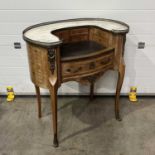 A marble-top dressing table, fitted nine drawers, eight small over one large W: 92 cm D: 56 cm H: 95