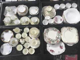 A collection of English porcelain tea wares (4 trays)