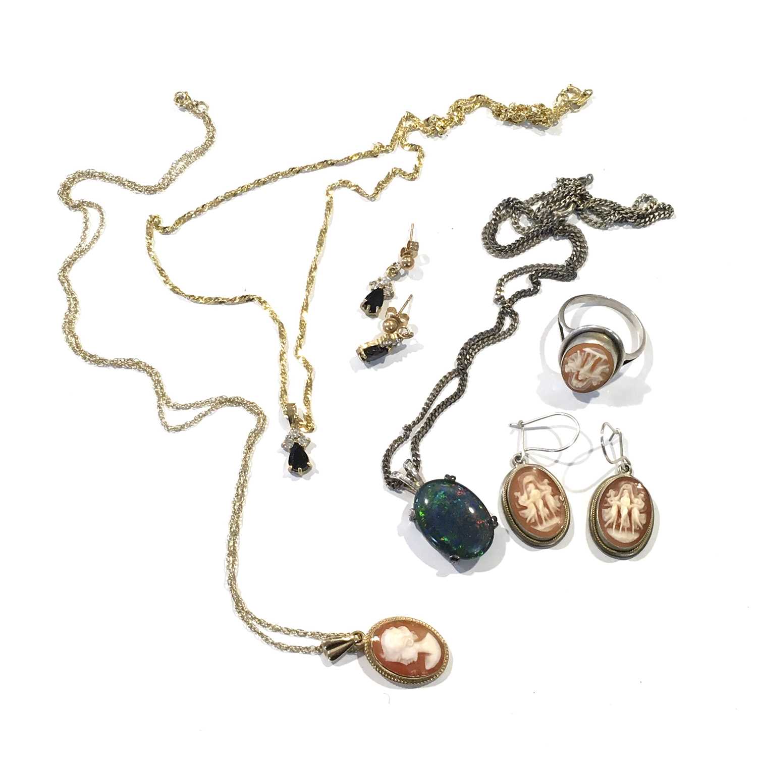 A selection of gold and silver jewellery