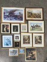 A large collection of furnishing pictures, including lithograph prints "Sacrifice Au Dieu Pan"