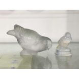 R Lalique France, Moineau Timide, a glass model of a sparrow, signed R Lalique, France, together