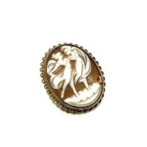 A 9 carat gold mounted cameo brooch, 3.5cm, 5g