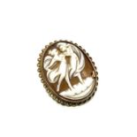 A 9 carat gold mounted cameo brooch, 3.5cm, 5g