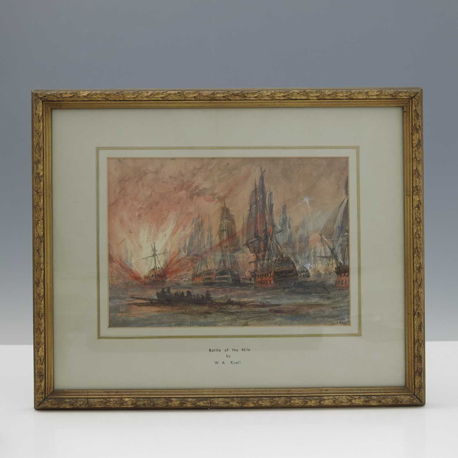 William Adolphus Knell (British, 1805-1875), Battle of the Nile, a pair, one signed l.r., titled - Image 5 of 7