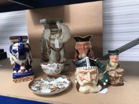 A Collection of ceramics to include a Royal Doulton character jug, Viking, another exmaple, Mr