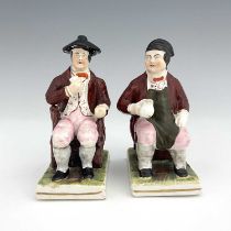 A pair of Staffordshire figures of Tam O'Shanter and Souter Johnnie, circa 1840, figures modelled