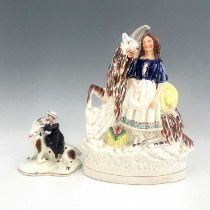 Staffordshire figures of royal children with goats, circa 1850, modelled as a royal portrait of