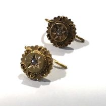 A pair of late Victorian 15ct gold diamond earrings