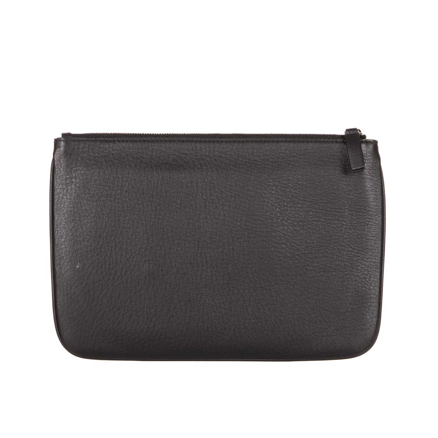 Balenciaga, a black leather clutch, featuring a top zip fastening and one interior side pocket, - Image 2 of 2