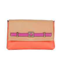 Kate Spade, a Loula Houston Street handbag, crafted from orange, beige and purple leather, with