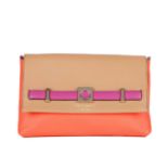 Kate Spade, a Loula Houston Street handbag, crafted from orange, beige and purple leather, with