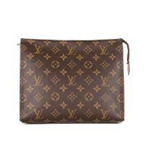 Louis Vuitton, a monogram cosmetics pouch, featuring the maker's monogram coated canvas exterior,