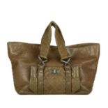 Chanel, a Reissue lambskin leather tote, crafted from khaki lambskin leather, featuring a diamond