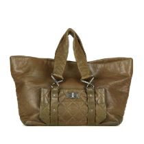Chanel, a Reissue lambskin leather tote, crafted from khaki lambskin leather, featuring a diamond