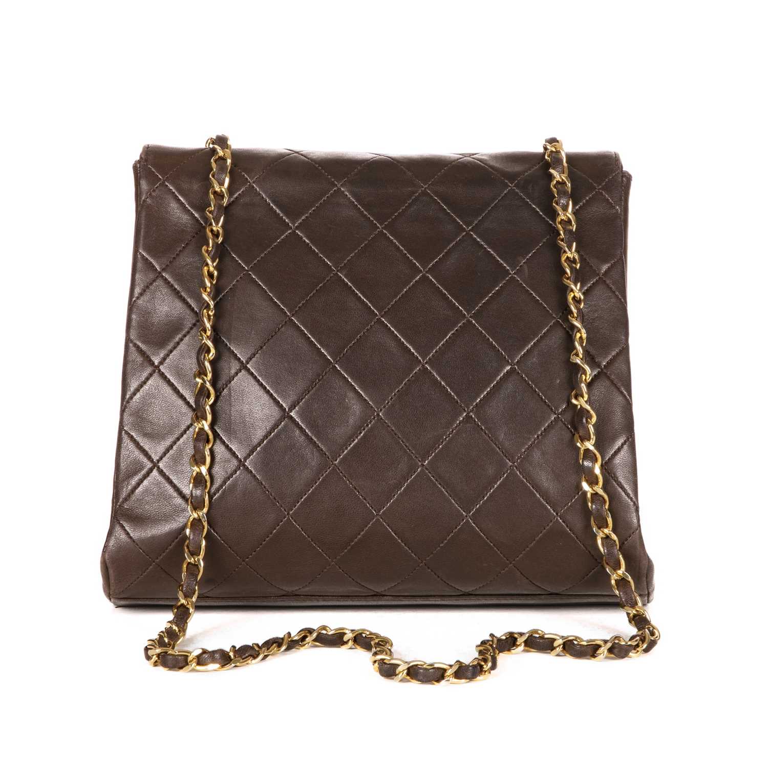 Chanel, a vintage Single Flap handbag, designed with a diamond quilted brown lambskin leather - Image 2 of 4