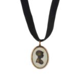 John Miers, a late Georgian gold silhouette pendant, with cord