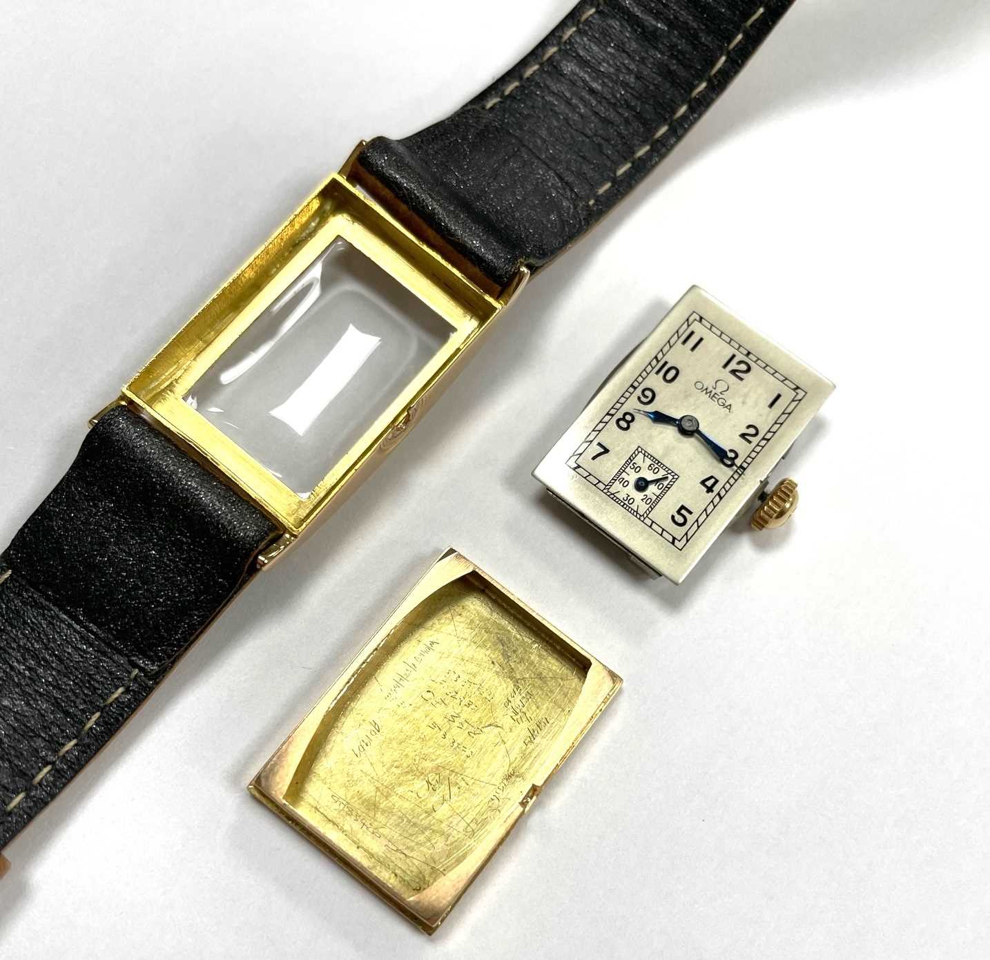 Omega, an Art Deco gold Tank wrist watch, circa 1934 - Image 5 of 6