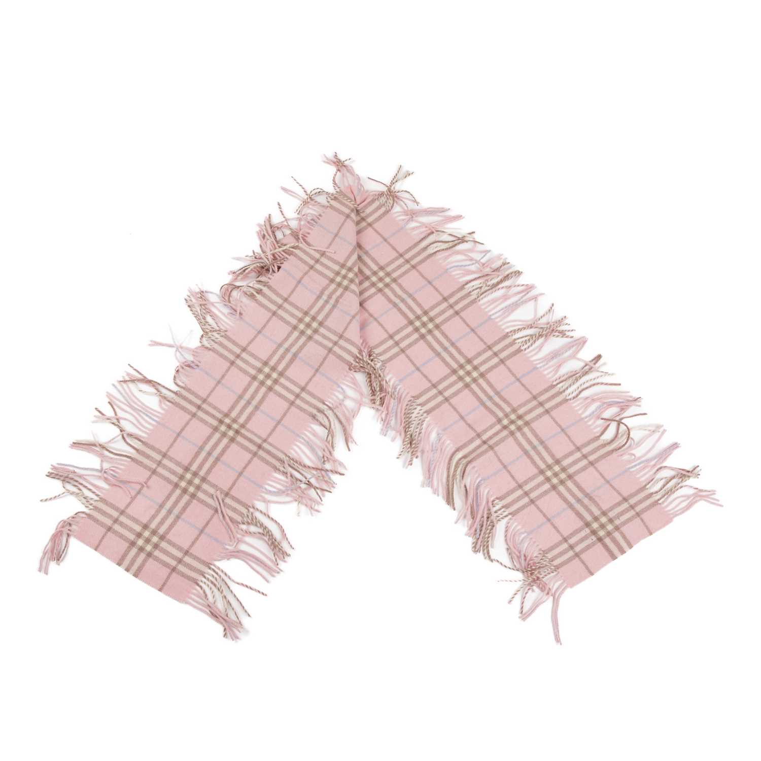 Burberry, two Nova Check lambswool scarves, to include a light blue scarf with fringe detailing at - Image 3 of 4
